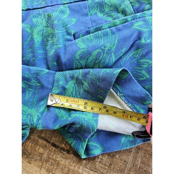 Women's J.Crew Green Blue Floral Stretch Chino Shorts Size 4 Tropical Nautical - Picture 5 of 8